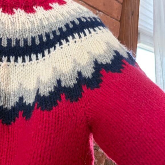 Brooks Brothers Danish Vintage Fair Isle Yoke Nordic Lambswool Sweater - Picture 6 of 7